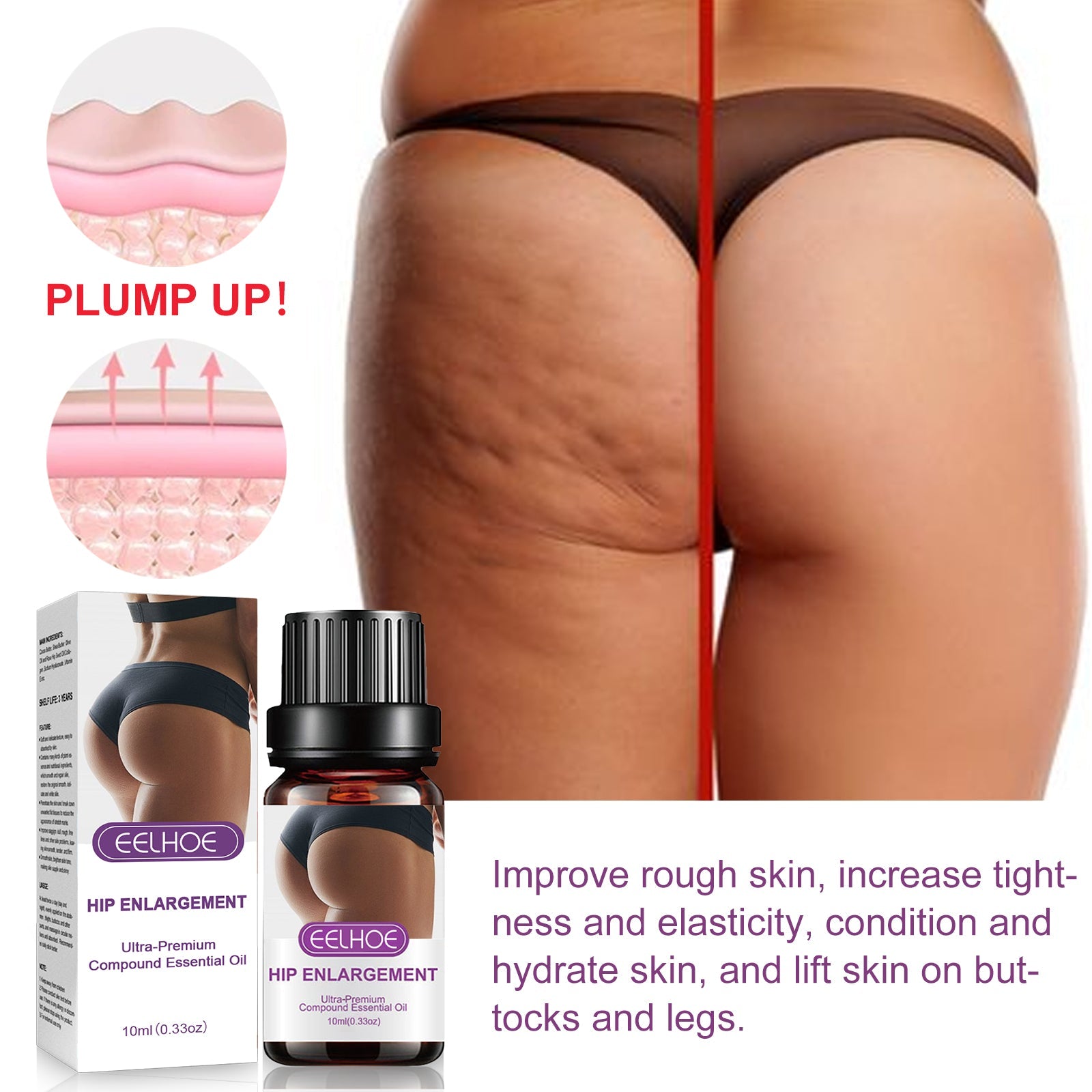 Butt Lift Essential Oil, Firming Butt Lift Body Shaping Massage Essential Oil