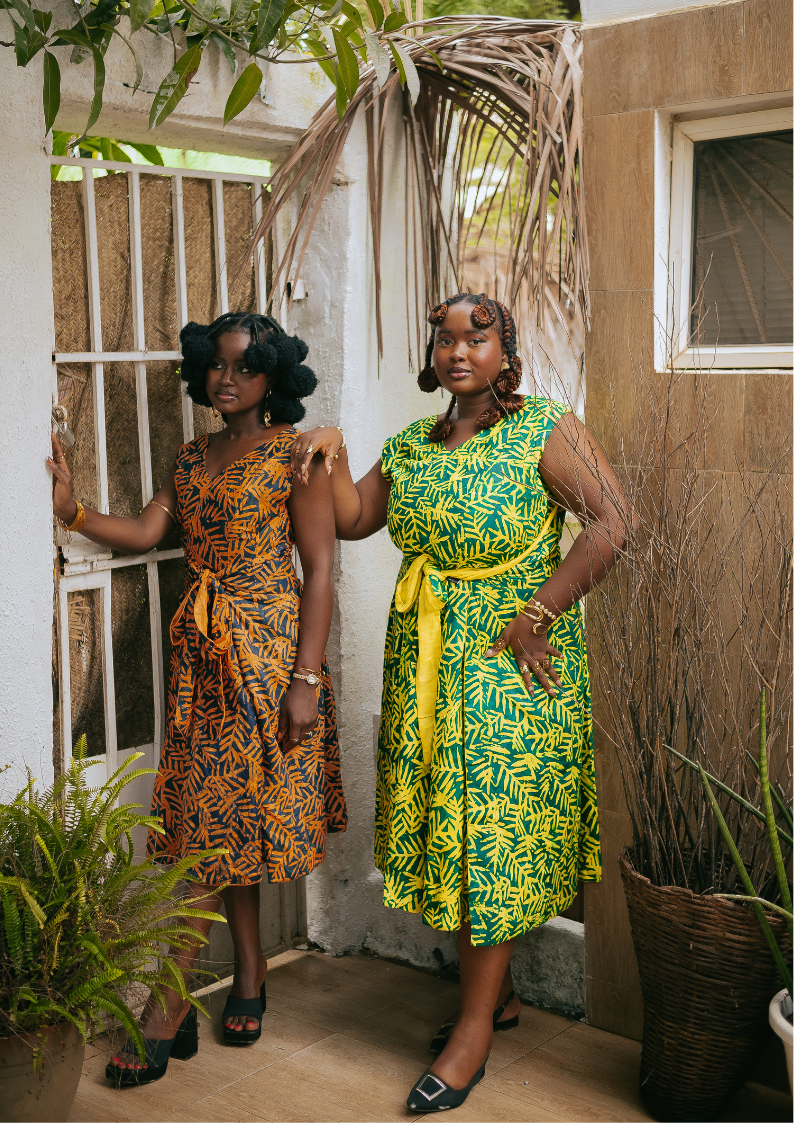 Palm Orange Reversible Dress