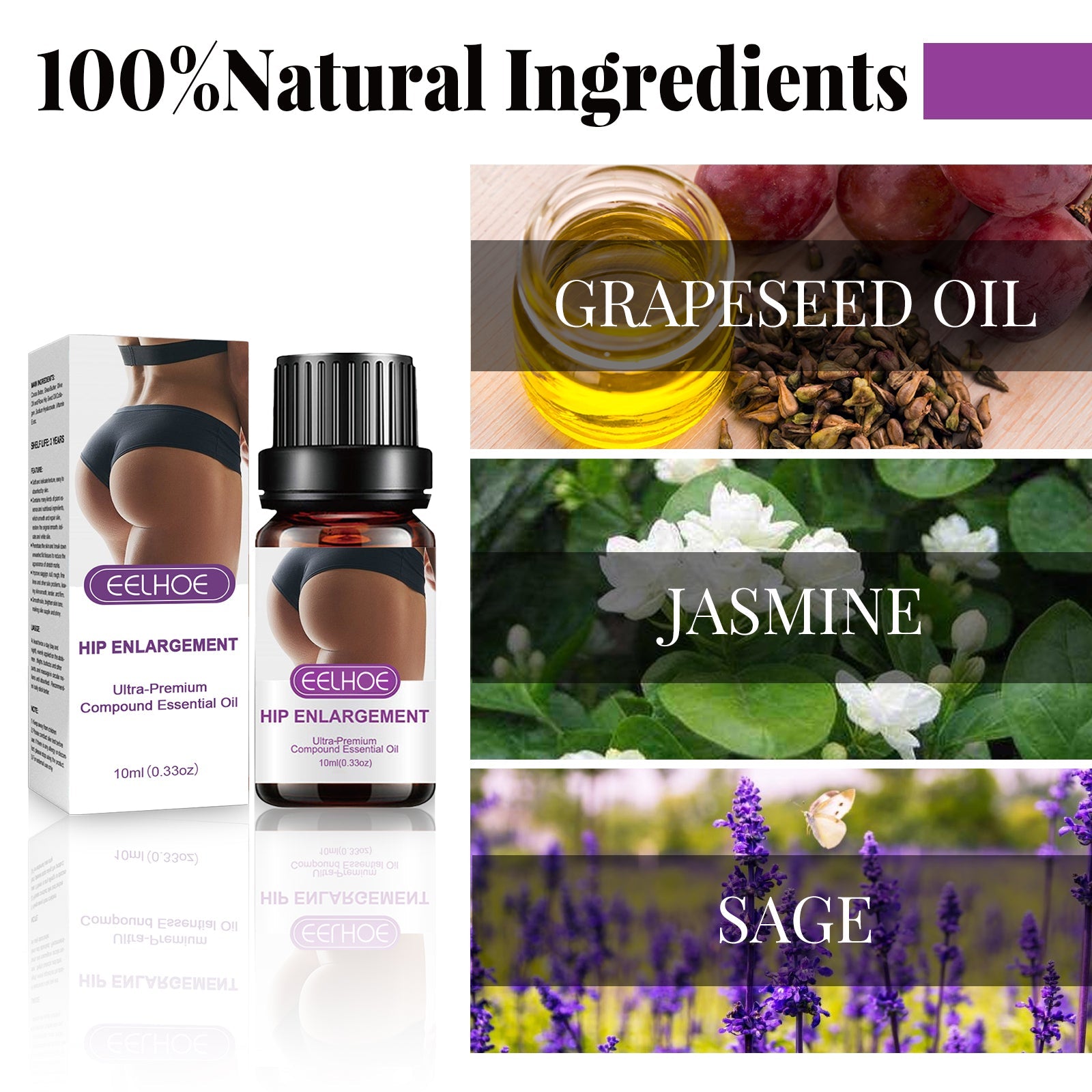 Butt Lift Essential Oil, Firming Butt Lift Body Shaping Massage Essential Oil