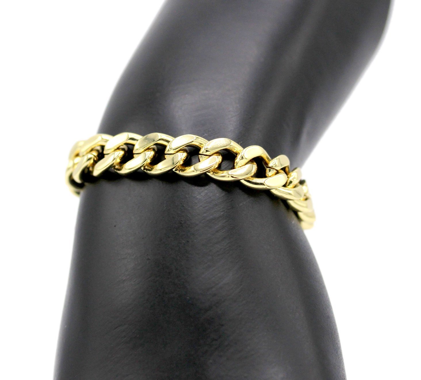 Miami Cuban Link Chain Bracelet 18k Gold Plated Stainless Steel Men Jewelry