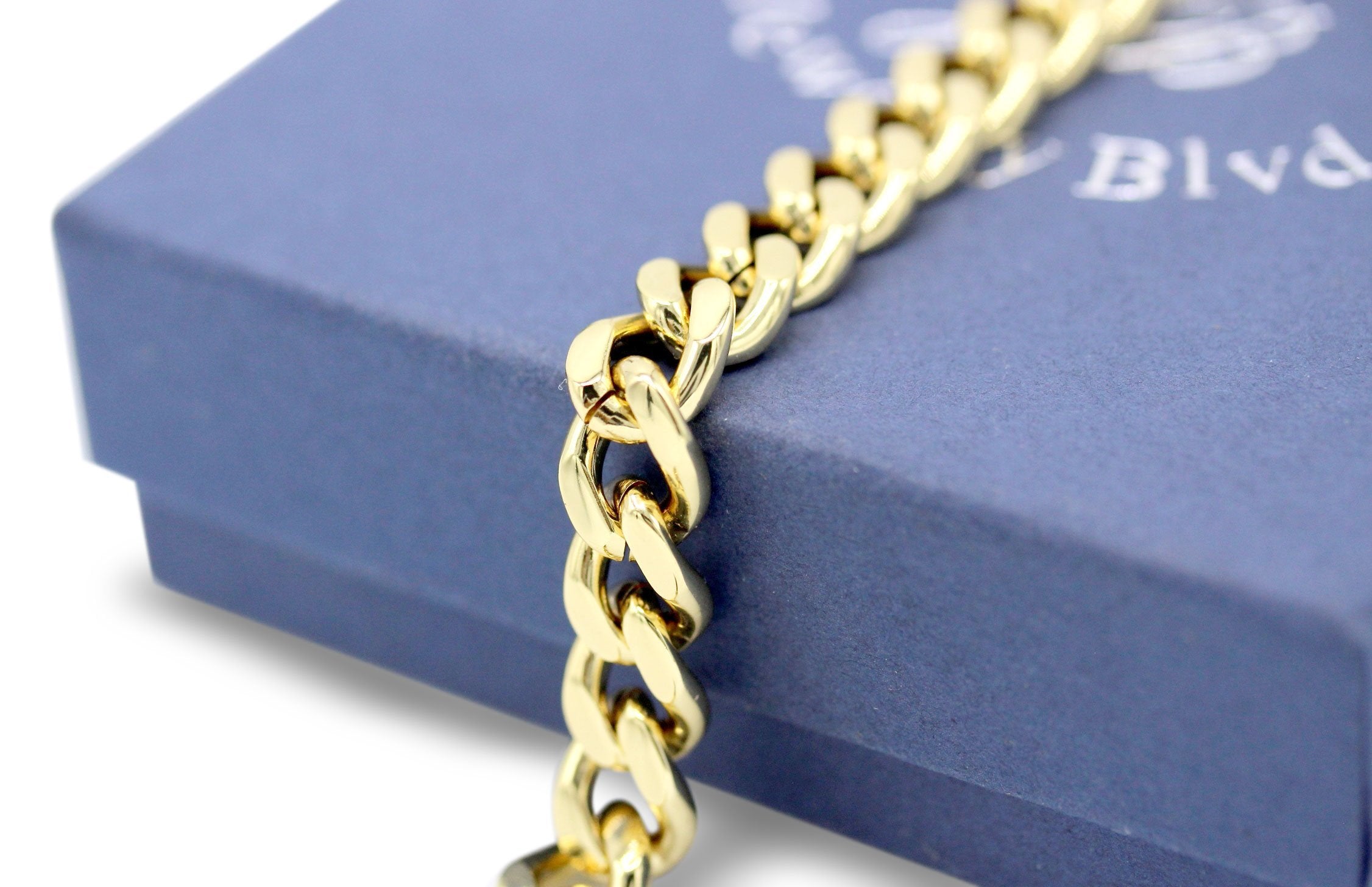 Miami Cuban Link Chain Bracelet 18k Gold Plated Stainless Steel Men Jewelry