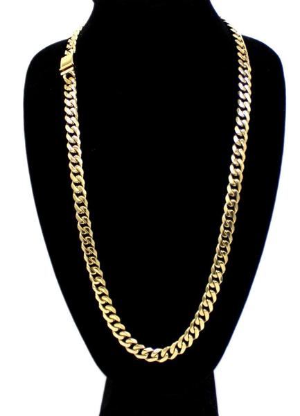 Miami Cuban Link Necklace Bracelet Set 18k Gold Plated Stainless Steel Fashion Jewelry
