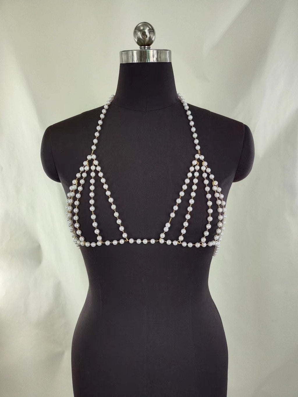 Sexy Beach Bikini Lingeries Bra Pearl body Chain