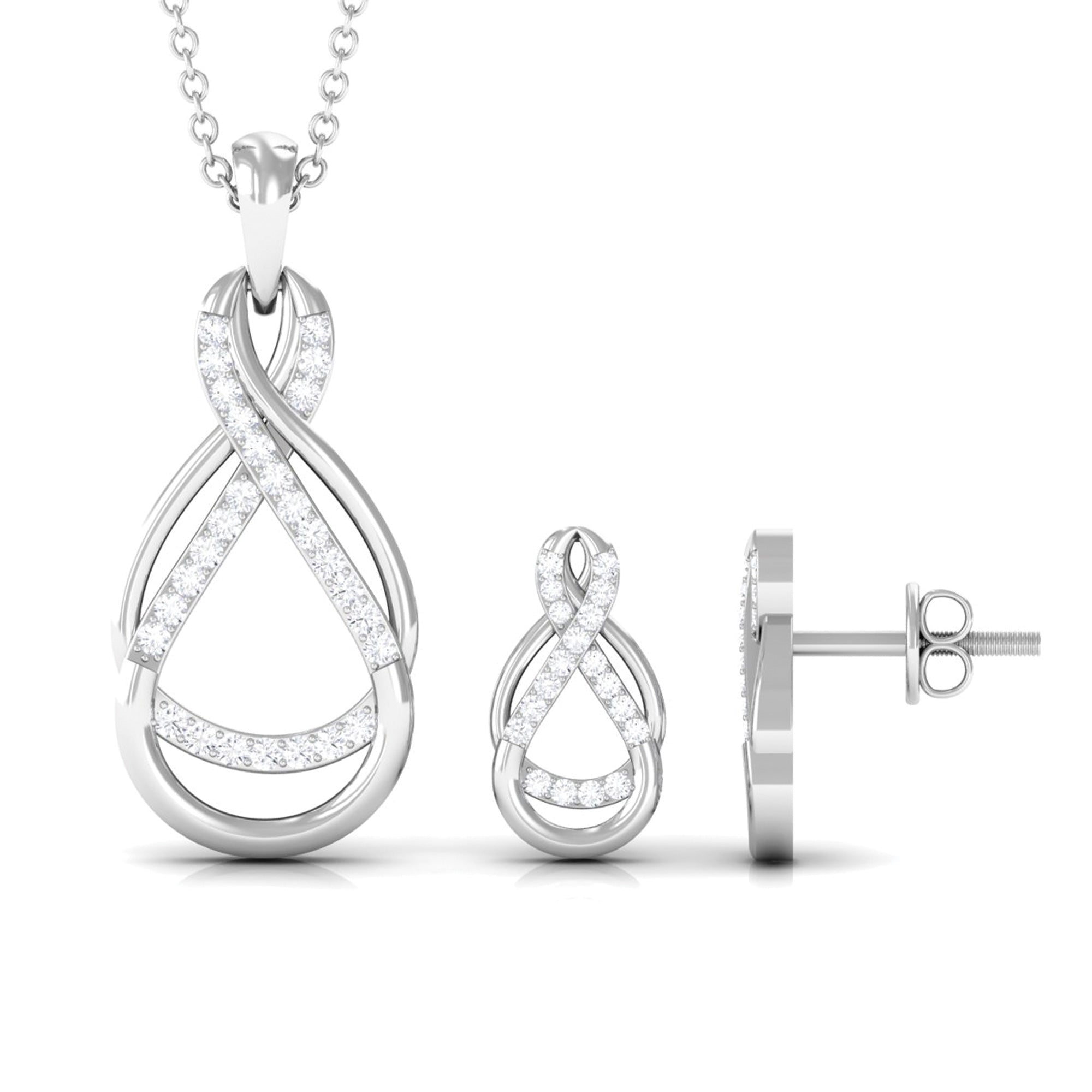 Round Moissanite Infinity Jewelry Set
