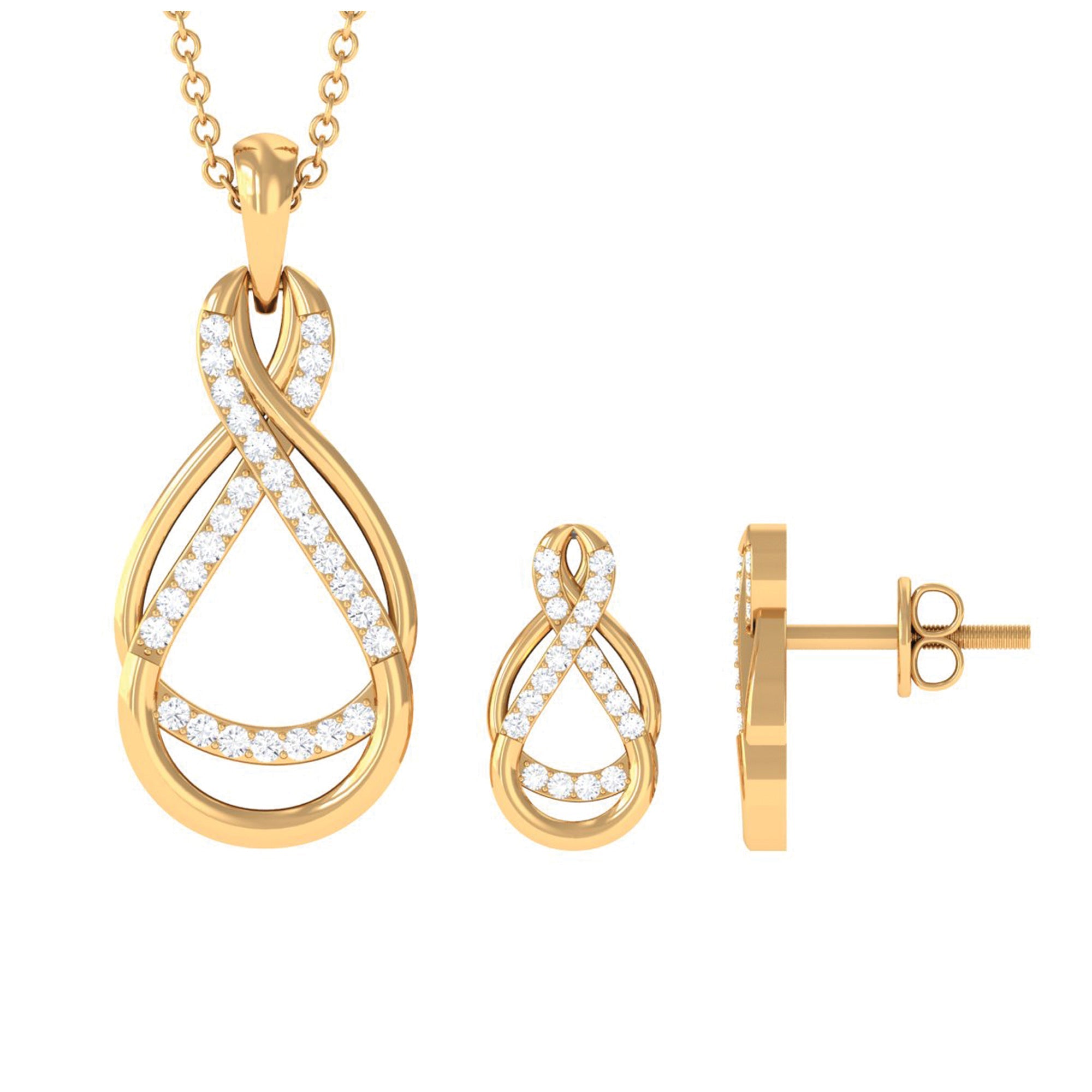 Round Moissanite Infinity Jewelry Set