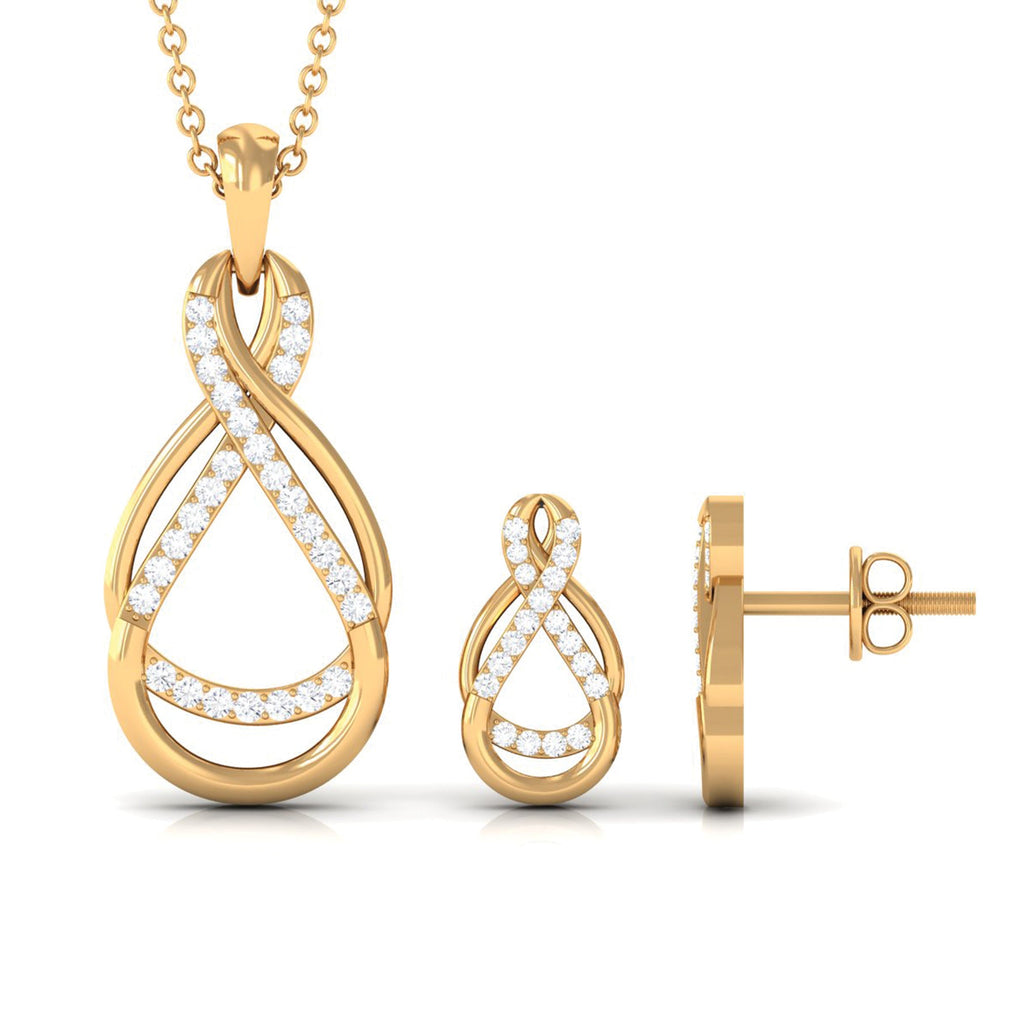 Round Moissanite Infinity Jewelry Set
