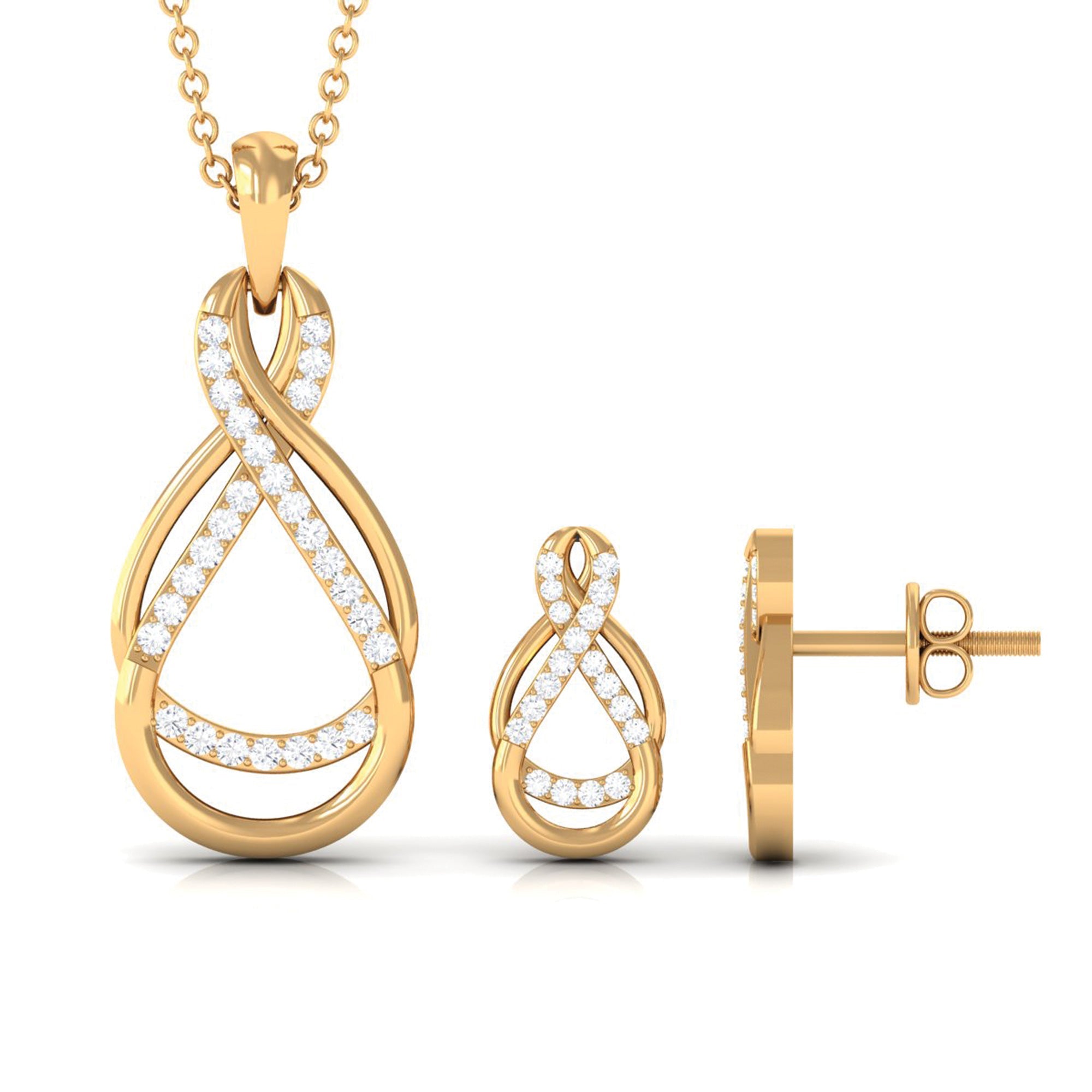 Round Moissanite Infinity Jewelry Set