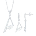 Certified Moissanite Triangle Jewelry Set