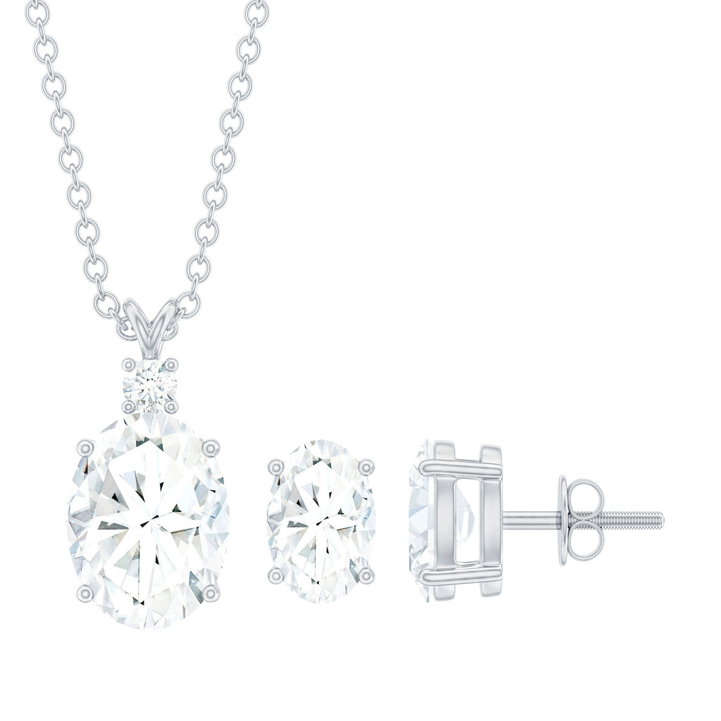 Certified Moissanite Solitaire Jewelry Set