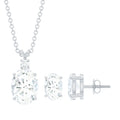 Certified Moissanite Solitaire Jewelry Set