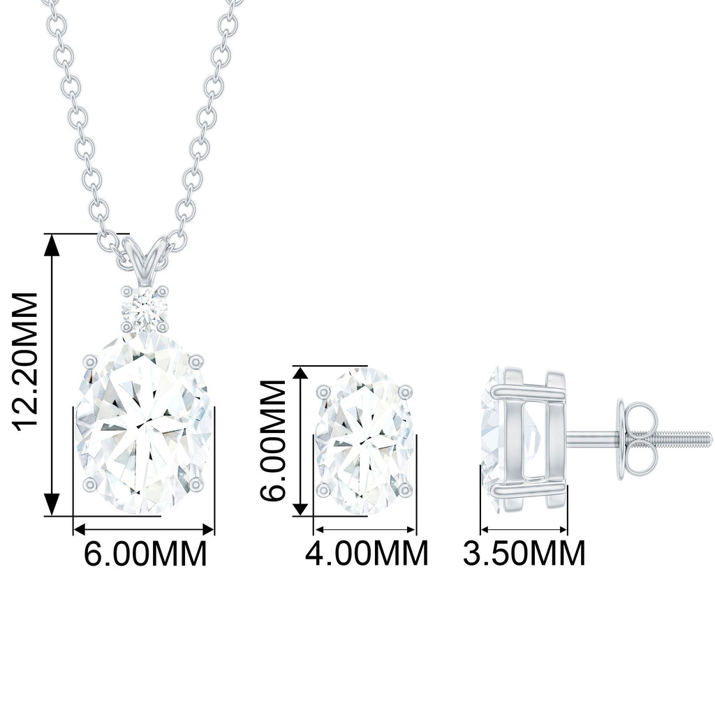 Certified Moissanite Solitaire Jewelry Set