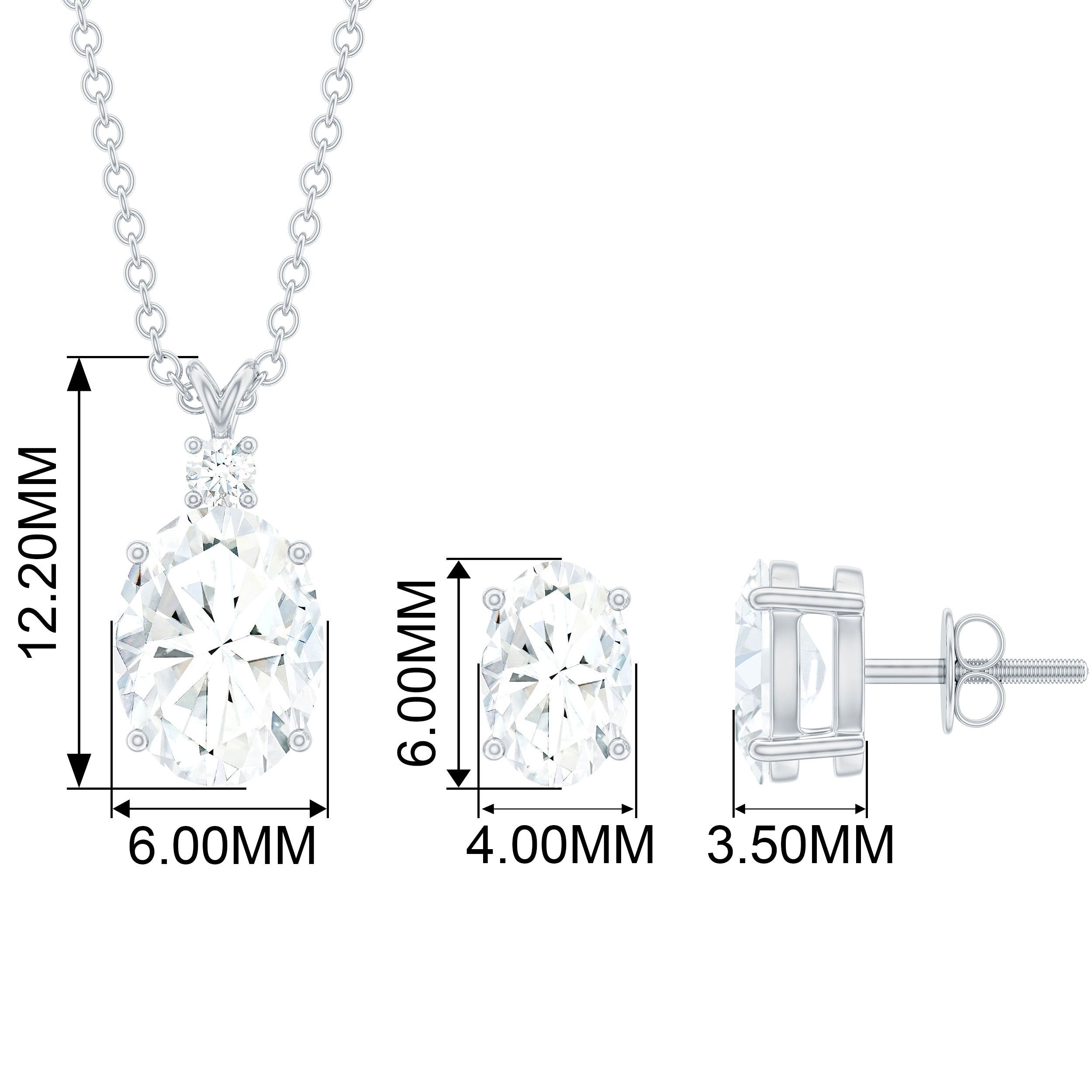 Certified Moissanite Solitaire Jewelry Set