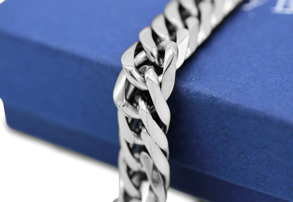 Miami Cuban Link Chain Bracelet Stainless Steel Double Link Men Jewelry